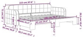 Sofá-cama com gavetão 80x200 cm veludo azul