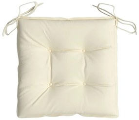 Almofadões de cadeira 2 pcs 40x40x7cm tecido oxford branco nata