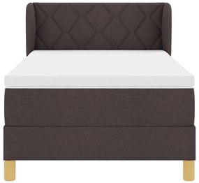 Cama Box Spring vidaXL com Colchão em Castanho Escuro, 100x200 cm, Tec