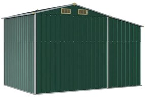 Abrigo de jardim 277x192,5x179 cm aço galvanizado verde