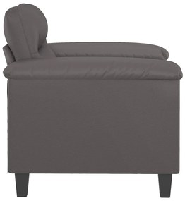 Poltrona 60 cm couro artificial cinzento