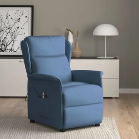 vidaXL Poltrona reclinável elétrica tecido azul