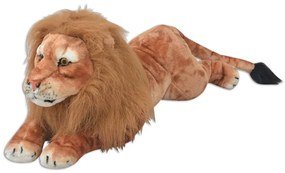 vidaXL Leão de peluche, castanho, XXL