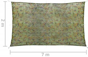 Rede de camuflagem com saco de armazenamento 2x7 m verde