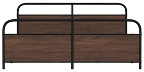 Estrutura cama sem colchão 180x200 cm metal carvalho castanho