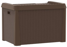 Caixa de arrumação para jardim 125 L PP castanho