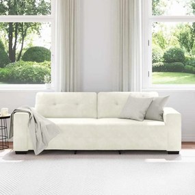 Sofá de 3 Lugares vidaXL Creme 180 cm Veludo