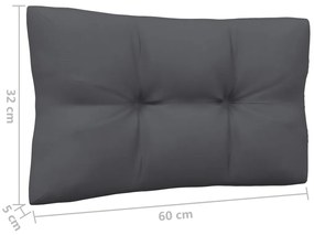 Sofá de centro para jardim c/ almofadões pinho maciço preto