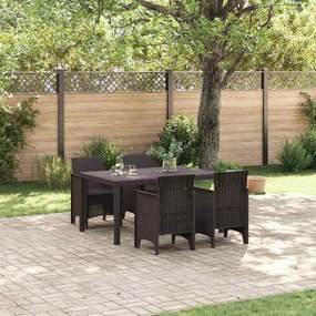vidaXL Conjunto de Jantar de Jardim 5 pcs Castanho 150 x 100 x 73 cm
