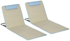 Conjunto de 2 Esteiras de Praia Dobráveis 124x53x50cm com Encosto Ajus