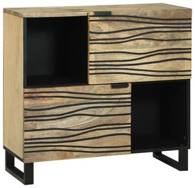 vidaXL Buffet – 80x33.5x75 cm, Feito de Madeira Sólida de Mogno