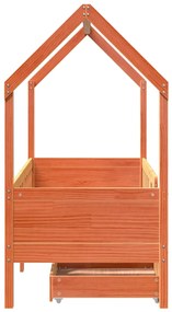 Estrutura de cama infantil c/ gavetas 80x170 cm pinho maciço
