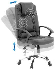 Cadeira de escritório com função de massagem em pele sintética preta RELAX Beliani