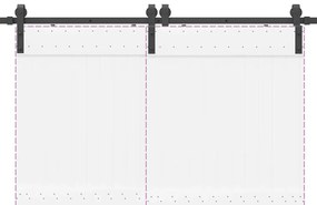 Kit de ferragens para porta deslizante 400 cm aço preto