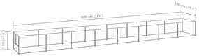 Canil para cães 8 m² aço prateado