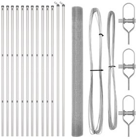Cerca de Arame Soldado com 13 Postes 1.5x25 m Aço Galvanizado