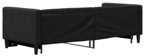 Sofá-cama com gavetão 80x200 cm tecido preto