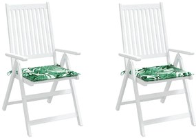 Almofadões p/ cadeira 2pcs 50x50x4cm tecido padrão folhas
