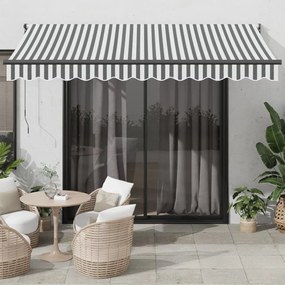Toldo retrátil 3,5x2,5 m tecido e alumínio antracite e branco