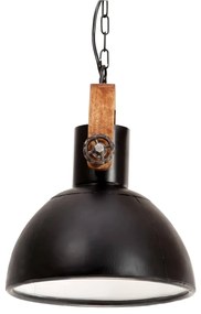 Candeeiro suspenso industrial redondo 25 W 30 cm E27 preto