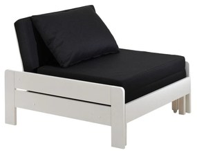 Conjunto Cama alta de Criança PINO 140 x 200 cm + estrado + escada + estante + sofá-cama Branca