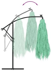 Guarda-sol de jardim com poste de aço 269x269x235 cm verde