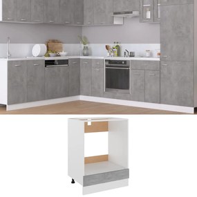 vidaXL Armário para forno Lyon derivados de madeira cinza cimento