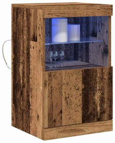 Sideboard vidaXL com Luzes LED Madeira Velha 41x37x67 cm