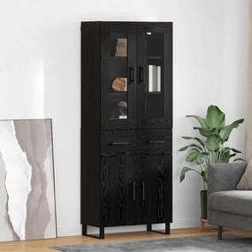 vidaXL Buffê 2 pcs Carvalho Preto Madeira Compensada e Vidro