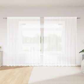 vidaXL Cortina de Renda com cortinas Branco 220 x 300 cm Poliéster