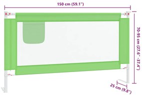 Barra de segurança p/ cama infantil tecido 150x25 cm verde