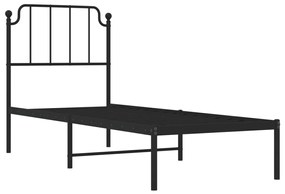 Estrutura de cama com cabeceira 80x200 cm metal preto