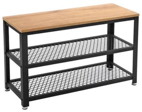 Sapateira metálica com 2 prateleiras e banco | VASAGLE | 73 x 30 x 45 cm | LBS073N01.