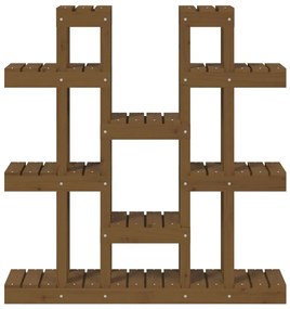 Suporte para plantas 104,5x25x109,5cm pinho maciço castanho mel