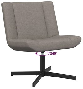 Cadeira de Acento Taupe Tecido, Base de Metal Padrão Ergonómica