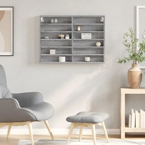 Armário vitrine 80x8,5x58 cm derivados de madeira cinza sonoma