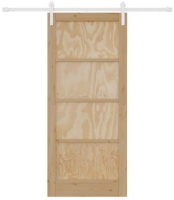 Porta Deslizante vidaXL com Conjunto de Ferragens 86x198.5 cm Madeira