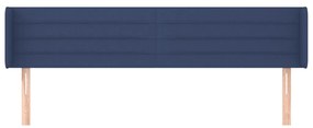 Cabeceira de cama c/ abas tecido 163x16x78/88 cm azul