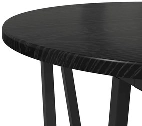 Mesa de Apoio vidaXL 2 pcs Preto Carvalho Madeira Engenharia e Metal