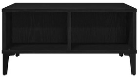 Mesa de Centro vidaXL Preto Carvalho 60x60x30 cm Madeira Consolidade