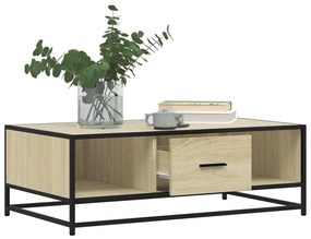 Mesa de centro 100x57x35cm deriv. madeira/metal carvalho sonoma