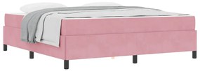 Estrutura da Cama Outros Rosa e branco 180 x 200 cm Veludo