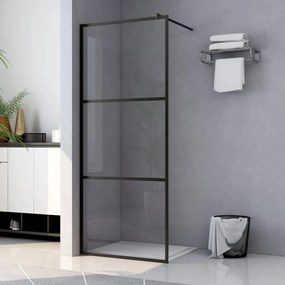 149149 vidaXL Divisória de chuveiro c/ vidro ESG transparente 90x195 cm preto