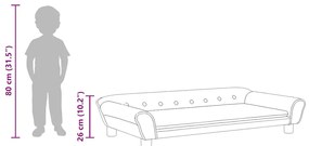 Sofá infantil 100x50x26 cm veludo cinzento-escuro