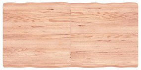 363961 vidaXL Tampo de mesa com bordas vivas carvalho tratado castanho-claro