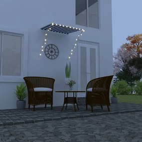 vidaXL Toldo retrátil com LED 200x150 cm azul e branco