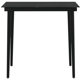 3 pcs conjunto de jantar para jardim com almofadões preto