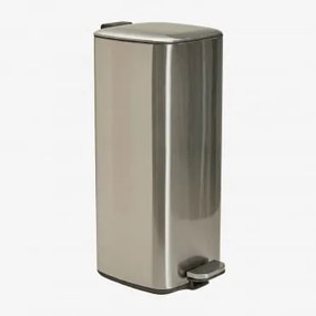 Lixeira Com Pedal Em Aço Sosuina Cinzento Escovado & 30 L - Sklum