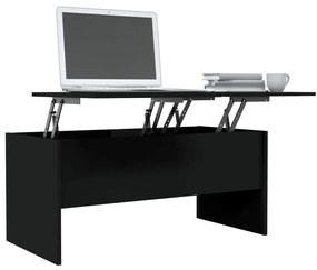 Mesa de centro 102x50,5x46,5 cm madeira processada preto