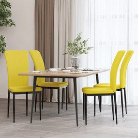 326111 vidaXL Cadeiras de jantar 4 pcs veludo amarelo mostarda